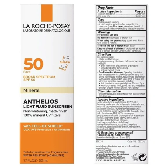 La Roche-Posay Redermic Retinol + Anthelios Light Fluid Tinted SPF 50 Sunscreen - Picture 10 of 13